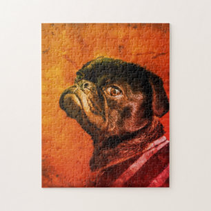 Puzzle Retrato de perro negro pug