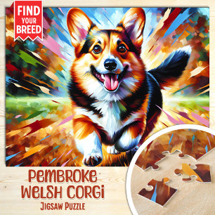 Puzzle Retrato de perro Pembroke Welsh Corgi Arte acrílic