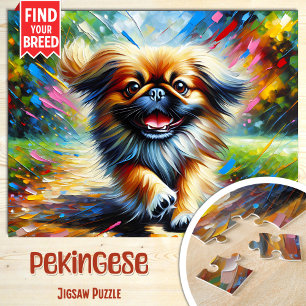 Puzzle Retrato de perro pequinés Impresión artística en a
