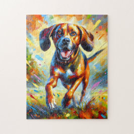 Puzzle Retrato de Perro Plott Hound Impresión de Arte Acr