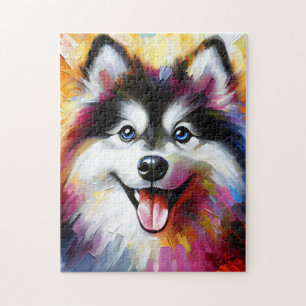 Puzzle Retrato de Perro Pomsky Impresión de Arte Acrílico