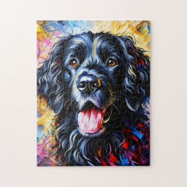 Puzzle Retrato de perro Retriever de pelo rizado Arte acr