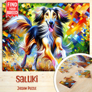 Puzzle Retrato de perro Saluki Impresión de arte en acríl
