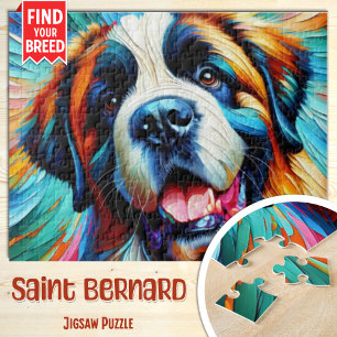 Puzzle Retrato de perro San Bernardo Impresión de arte ac