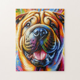 Puzzle Retrato de Perro Shar-Pei Chino Impresión Artístic