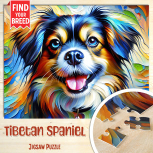 Puzzle Retrato de perro Spaniel Tibetano Impresión de art