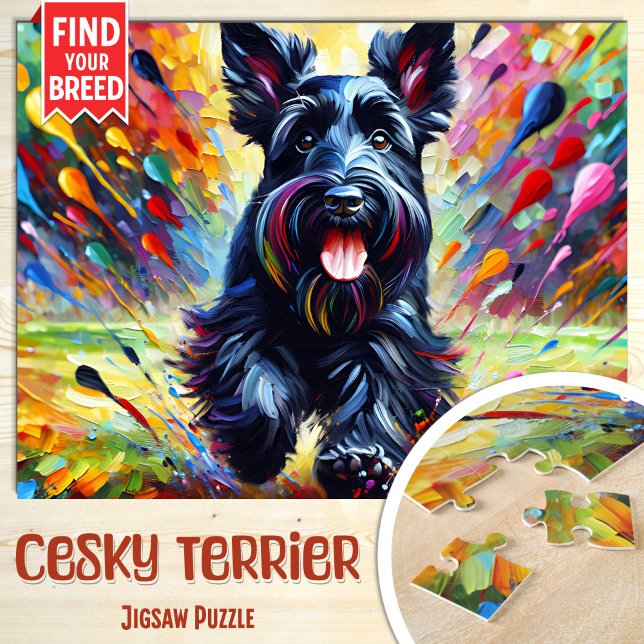 Puzzle Retrato de perro Terrier Cesky Impresión artística (Subido por el creador)