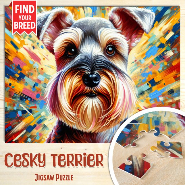 Puzzle Retrato de perro Terrier Cesky Impresión artística (Subido por el creador)