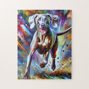Puzzle Retrato de perro Weimaraner Impresión de arte en a