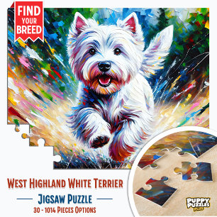 Puzzle Retrato de perro "Westie" del territorio blanco de