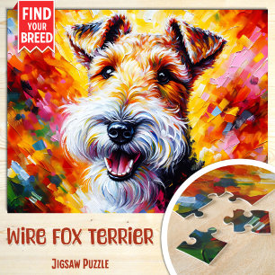 Puzzle Retrato de perro Wire Fox Terrier Impresión artíst