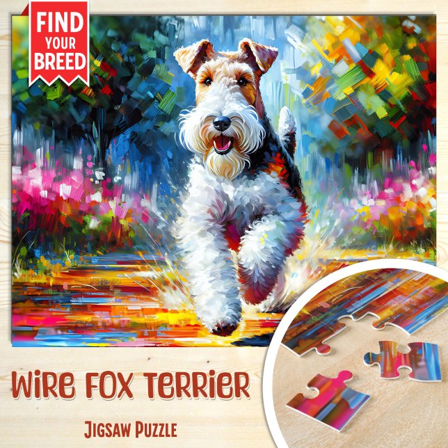 Puzzle Retrato de Perro Wire Fox Terrier Impresión de Art (Subido por el creador)