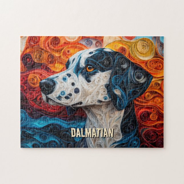 Puzzle Retrato de perros Dalmatian Quilling Art (Horizontal)