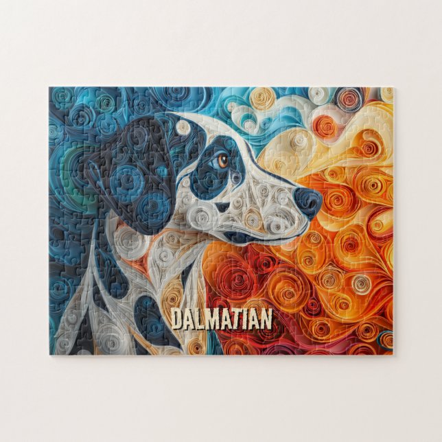 Puzzle Retrato de perros Dalmatian Quilling Art (Horizontal)