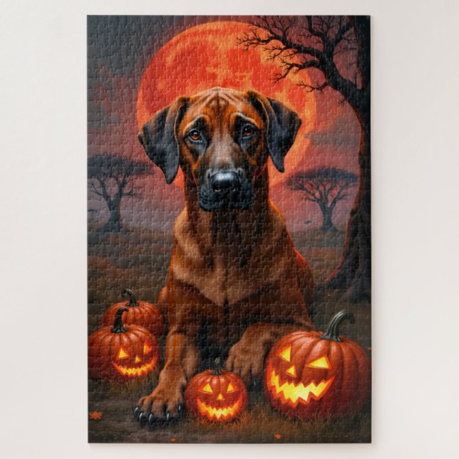 Puzzle retrato de Rhodesian Ridgeback Luna de Sangre Hall (Vertical)