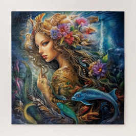 Puzzle Retrato de sirena bajo el agua