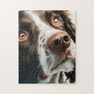 Puzzle retrato de springer spaniel marrón