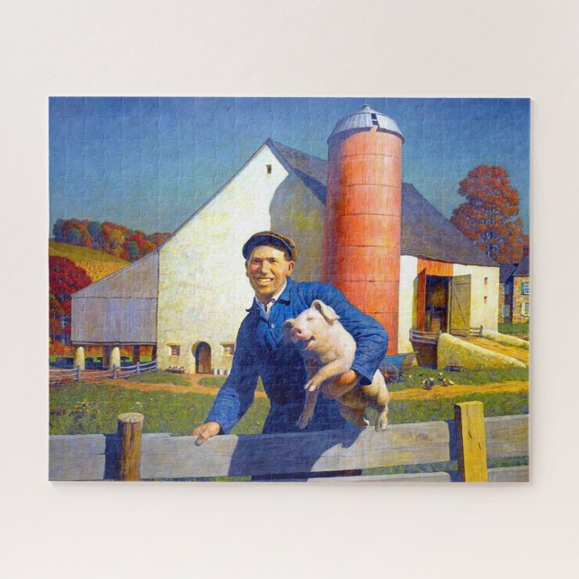 Puzzle Retrato de un agricultor NC Wyeth 1943 Americana A (Horizontal)