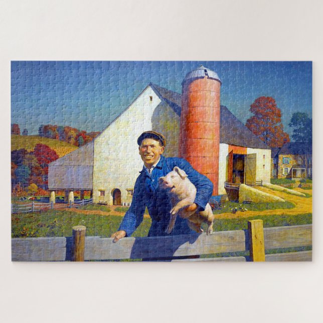 Puzzle Retrato de un agricultor NC Wyeth 1943 Americana A (Horizontal)