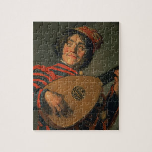 Puzzle Retrato de un bufón con un laúd (aceite en lona)