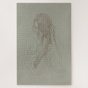 Puzzle Retrato de un Chica con manos en el pelo - Mucha