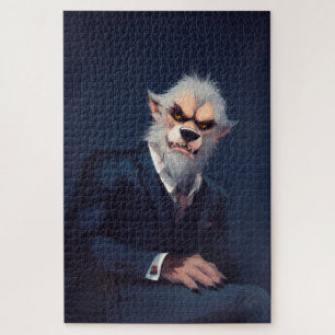 Puzzle Retrato de un hombre lobo en un traje
