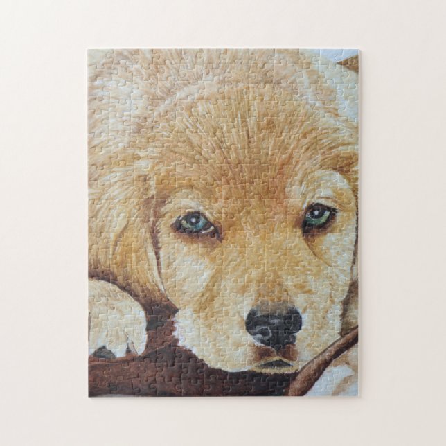 Puzzle retrato de un lindo perro perrito de recuperación  (Vertical)