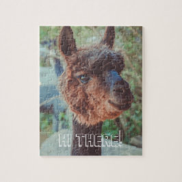 Puzzle Retrato de una alpaca marrón