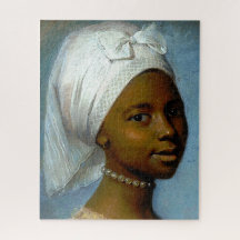 Retrato de una joven negra de arte clásico