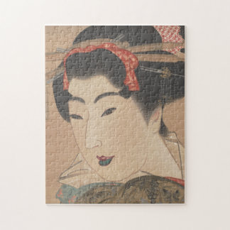 Puzzle Retrato de una mujer con abanico blanco – Japón Vi