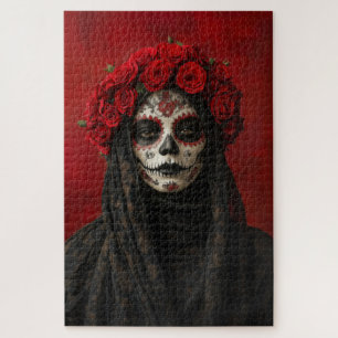 Puzzle Retrato de una mujer el día de los muertos