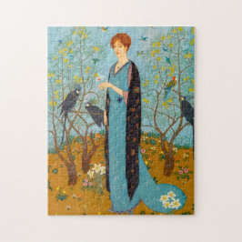 Puzzle Retrato de una mujer en un jardín de Edmund Dulaco