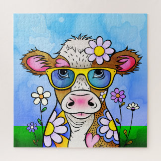 Puzzle Retrato de Vaca Doodle