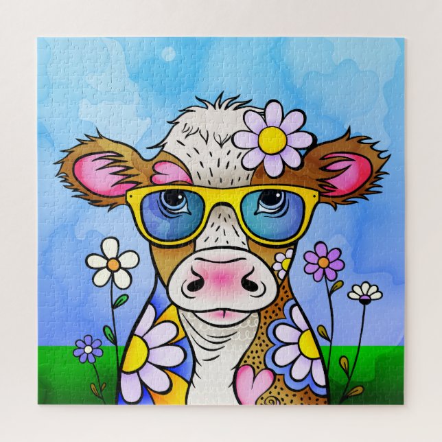 Puzzle Retrato de Vaca Doodle (Vertical)