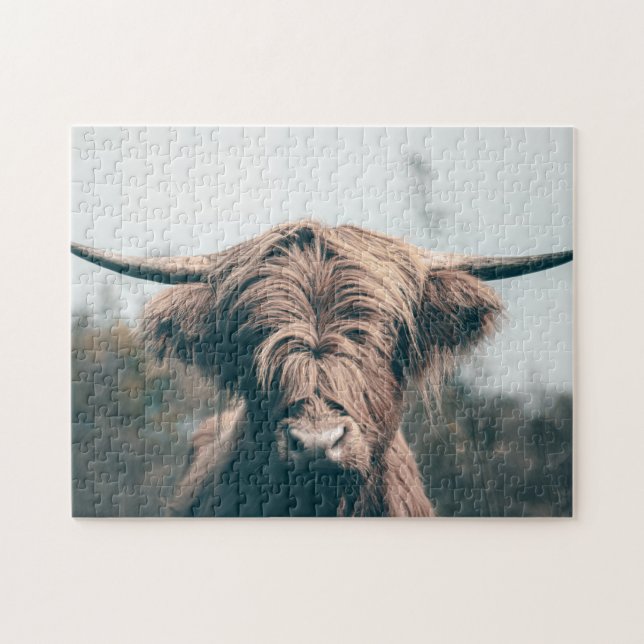 Puzzle Retrato de vaca Highland (Horizontal)