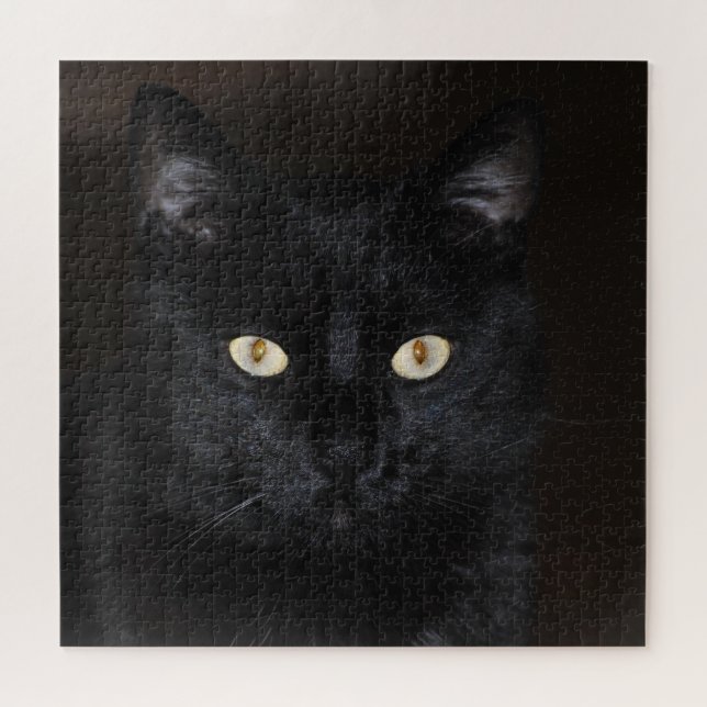 Puzzle Retrato del gato negro (Horizontal)