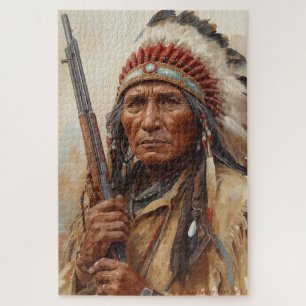Puzzle Retrato del jefe indio Geronimo guerrero