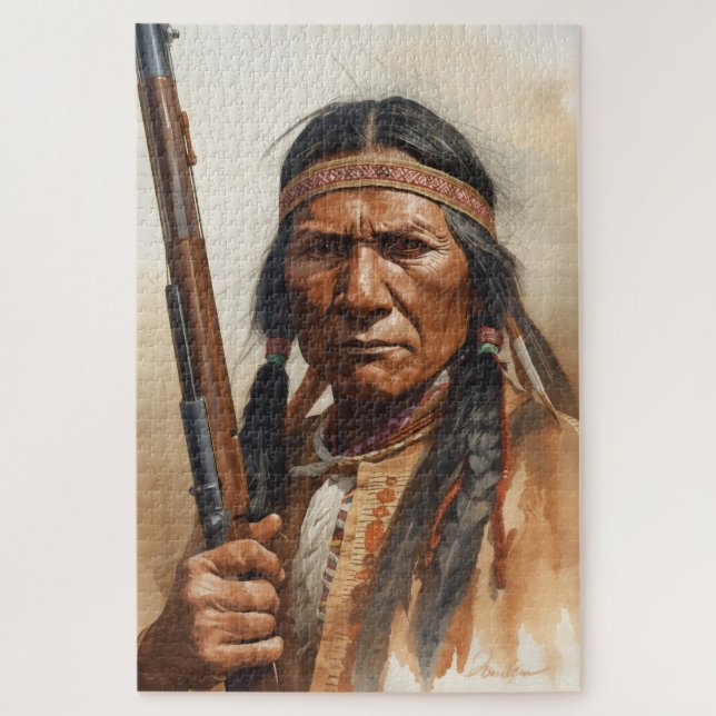 Puzzle Retrato del jefe indio Geronimo guerrero (Vertical)