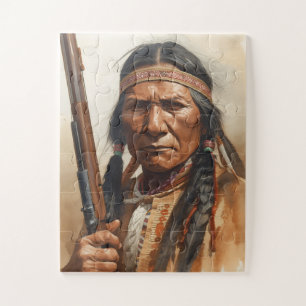 Puzzle Retrato del jefe indio Gerónimo guerrero