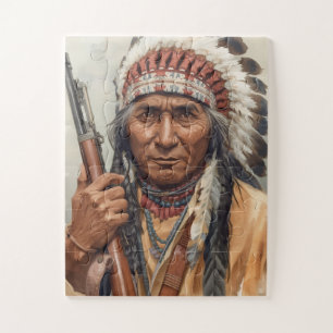 Puzzle Retrato del jefe indio Gerónimo guerrero