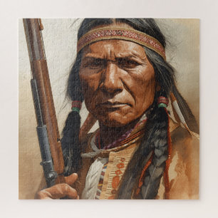 Puzzle Retrato del jefe indio Gerónimo guerrero