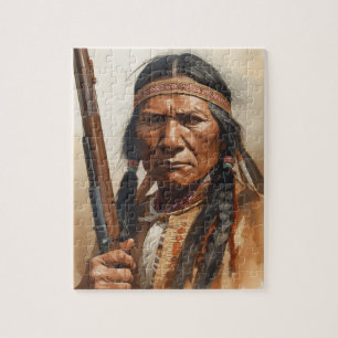 Puzzle Retrato del jefe indio Gerónimo guerrero