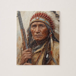 Puzzle Retrato del jefe indio Geronimo guerrero