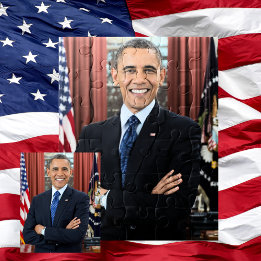 Puzzle Retrato del segundo mandato del presidente Barack 