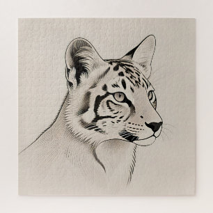 Puzzle Retrato detallado de lince en línea de arte