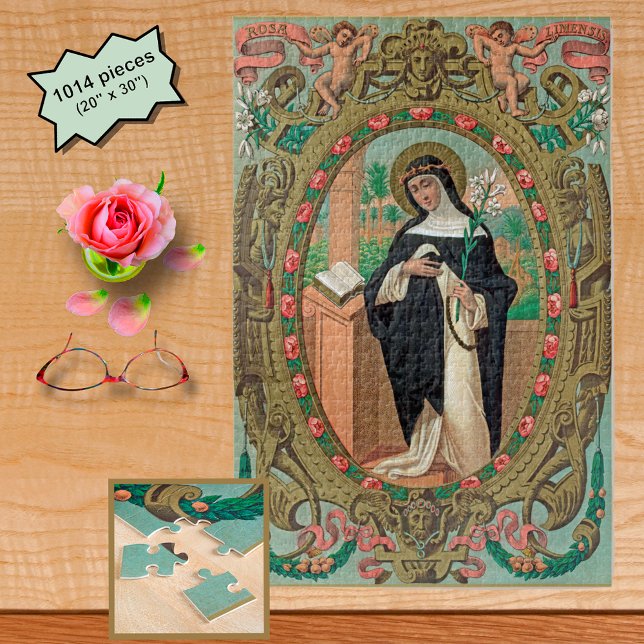 Puzzle Retrato enmarcado de San Rosa de Lima (K 48) (Subido por el creador)