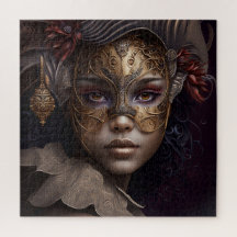 Retrato femenino muy hermoso con máscara veneciana