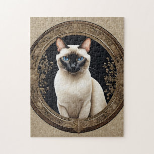 Puzzle Retrato gato siamés elegante