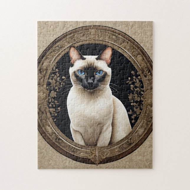 Puzzle Retrato gato siamés elegante (Vertical)