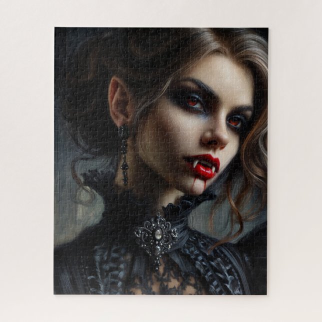 Puzzle Retrato gótico de belleza de mujer vampiro (Vertical)